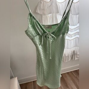Audrey 3+1 Sage Green Satin Cowl Neck Camisole